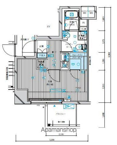 メインステージ亀戸Ⅴミライエ(1K/8階)の間取り写真