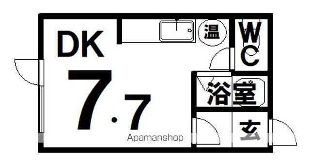 ハウスドルフィン(ワンルーム/2階)の間取り写真