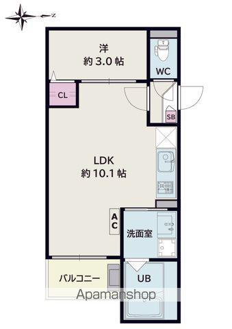 JACK MOTOSHIBATAHIGASHIⅡ(1LDK/3階)の間取り写真