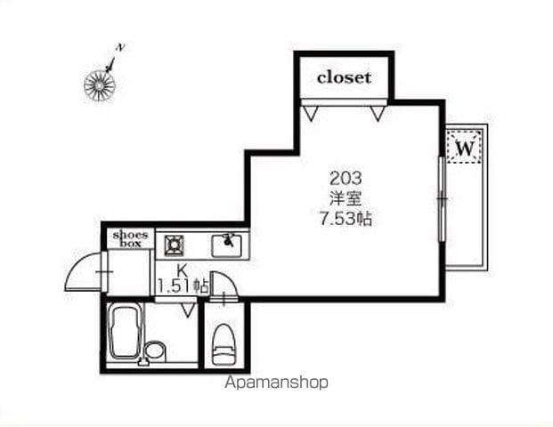 メゾン南小岩7(ワンルーム/2階)の間取り写真