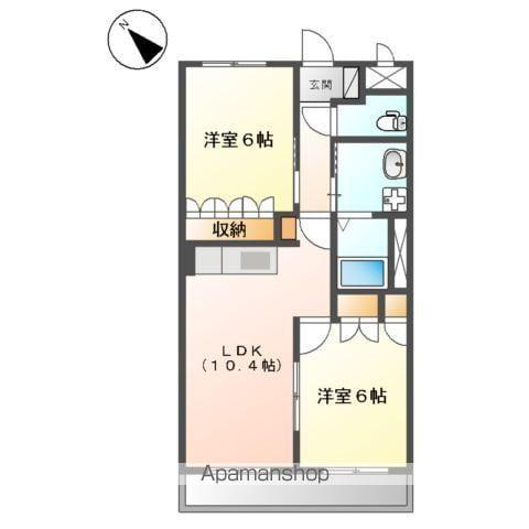 コンフォースさくら(2LDK/2階)の間取り写真
