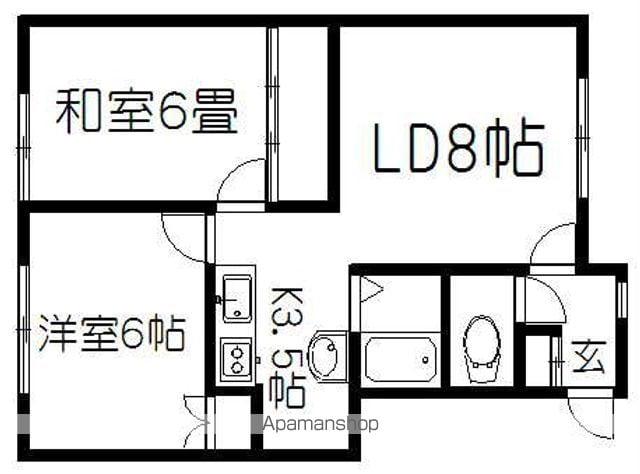 サンシャイン21B(2LDK/2階)の間取り写真