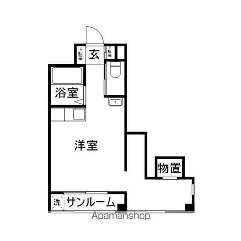 コーポ小島(ワンルーム/2階)の間取り写真