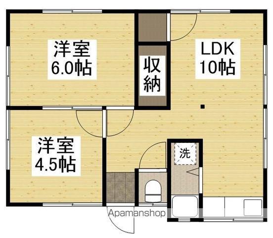 広島県福山市 1階建 築56年(2LDK)の間取り写真
