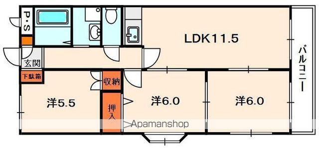 ウエストサイド楠葉(3LDK/3階)の間取り写真