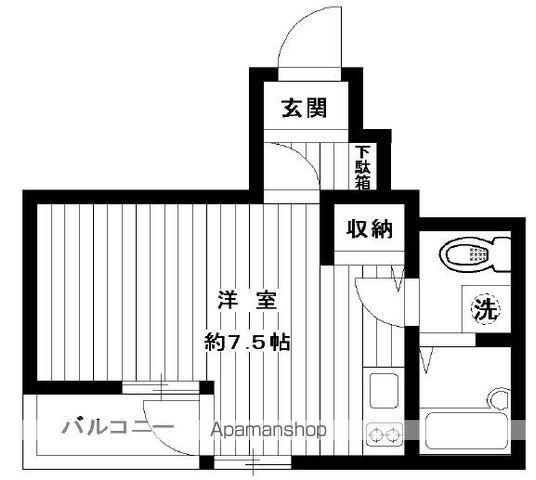 ブライトステージ南田中(ワンルーム/1階)の間取り写真