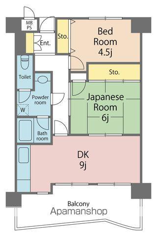 レジデンス福島(2DK/7階)の間取り写真