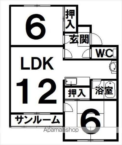 コーポ182A(2LDK/1階)の間取り写真