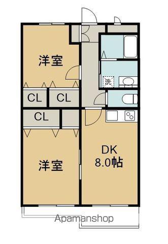 ディアコート8番館(2DK/5階)の間取り写真