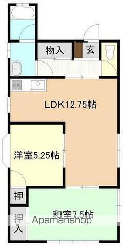 ブルーフォンセ(2LDK/1階)の間取り写真