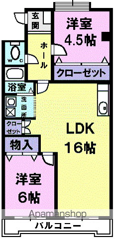 レジデンス清里(2LDK/4階)の間取り写真