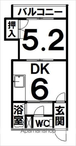 コーポラス魁B(1DK/4階)の間取り写真