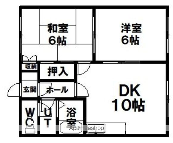 コーポ伊塚(2DK/2階)の間取り写真