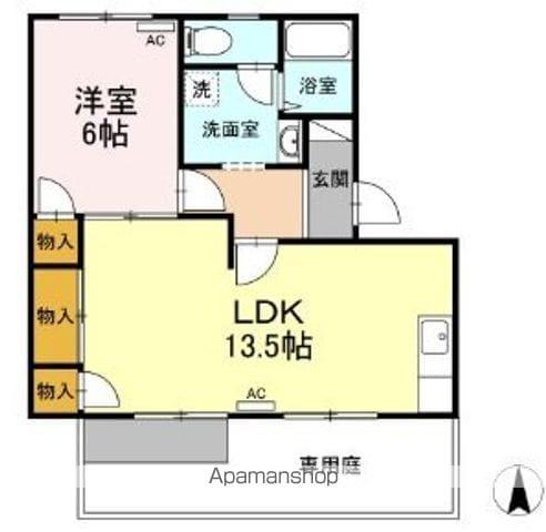 寿ハイツ B棟(1LDK/1階)の間取り写真