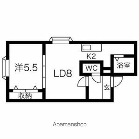 アステリア(1LDK/2階)の間取り写真