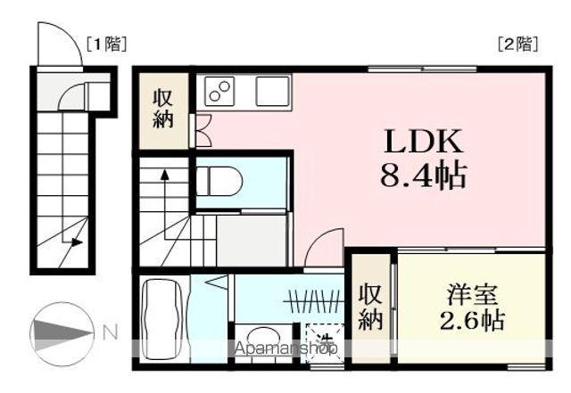 BELLE FORET栗森(1LDK/2階)の間取り写真