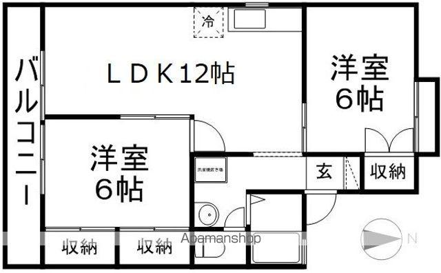 パストラール稲葉(2LDK/1階)の間取り写真