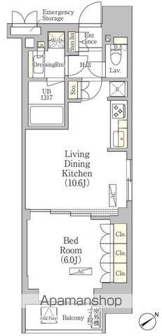 パークヴィラ恵比寿(1LDK/9階)の間取り写真