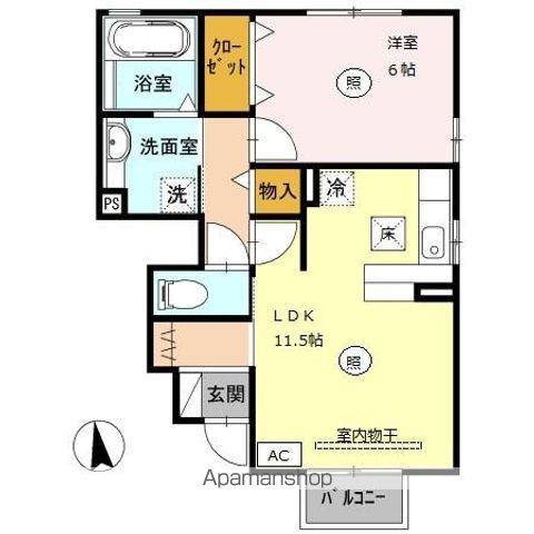 カレンメゾン(1LDK/1階)の間取り写真