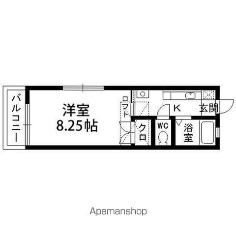 カーササザンノース(1K/2階)の間取り写真