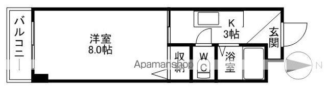 パソナマンション(1K/4階)の間取り写真