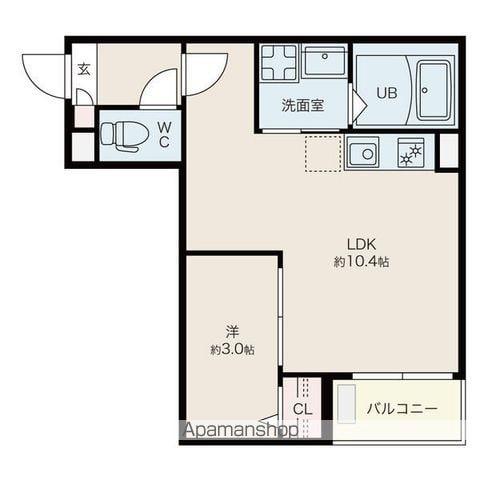 JACK HOSHO2(1LDK/1階)の間取り写真