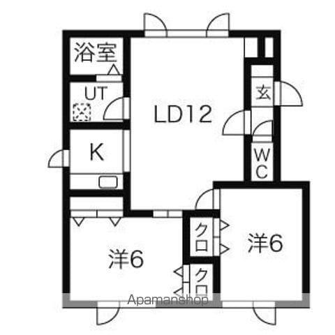 アイリス(2LDK/1階)の間取り写真