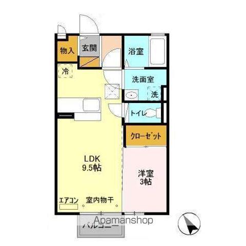 ユーメ・ハイム(1LDK/1階)の間取り写真