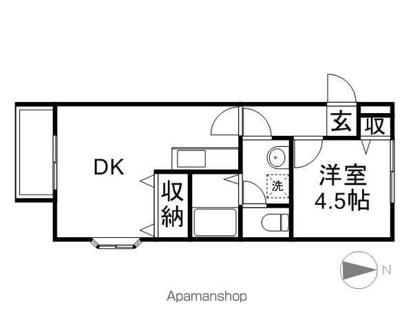 アドミラブールコート(1DK/2階)の間取り写真