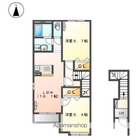 プランドールA(2LDK/2階)の間取り写真