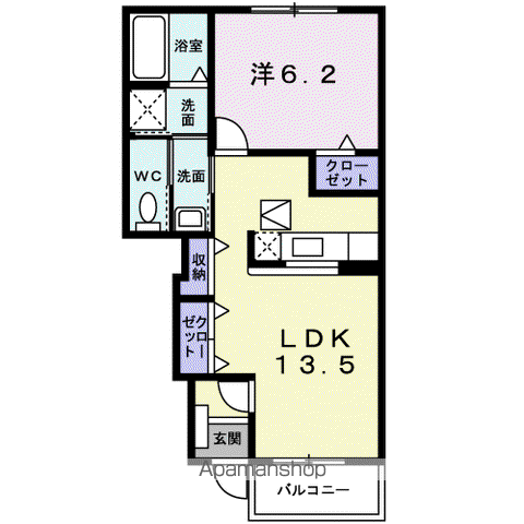 レジダンス・ノーブル Ⅱ(1LDK/1階)の間取り写真