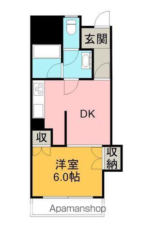 ルーカス高須(1DK/4階)の間取り写真