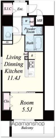 FUTURE宿院(1LDK/6階)の間取り写真