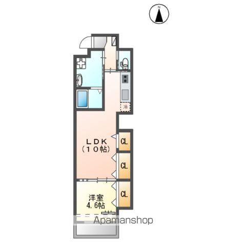 ミカーサ八木町(1LDK/9階)の間取り写真