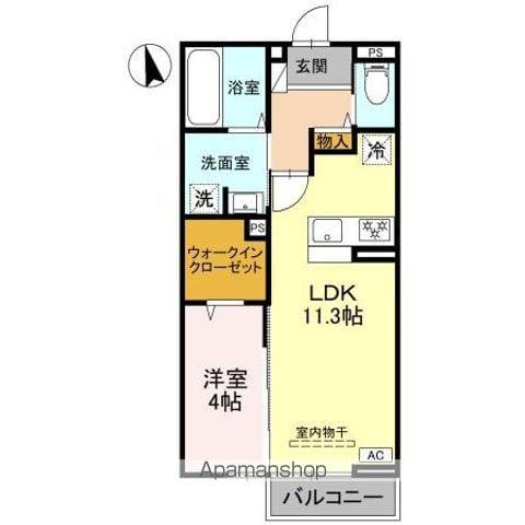 リュミエール太田(1LDK/2階)の間取り写真