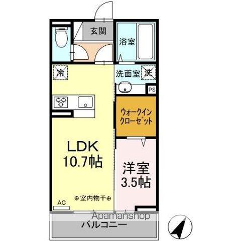 ARCOBALENO(1LDK/2階)の間取り写真