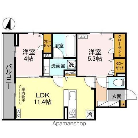 エテルネル近江(2LDK/2階)の間取り写真