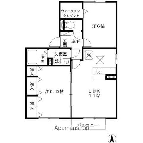 ボヌールT(2LDK/1階)の間取り写真