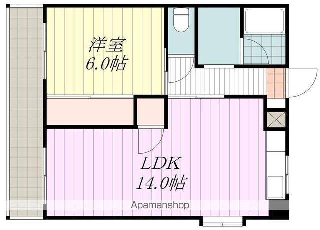 ユーキハイツ(1LDK/2階)の間取り写真