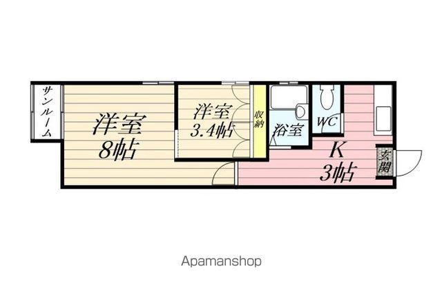 フロンティア山武2(2K/2階)の間取り写真