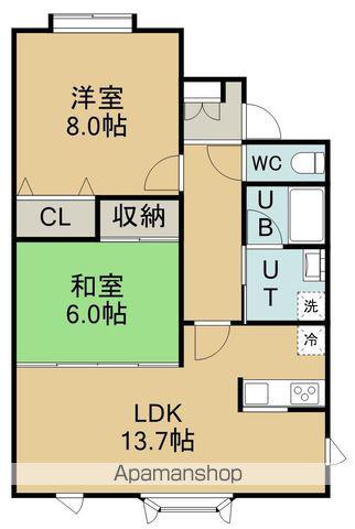 パークヴィレッジKS(2LDK/1階)の間取り写真