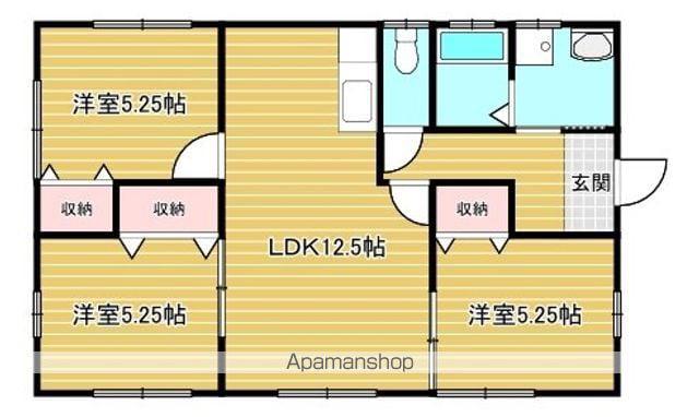 日豊本線 都城駅 バス乗車時間:45分 上植木バス停で下車 徒歩10分 1階建 築14年(3LDK)の間取り写真