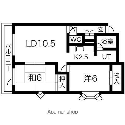 エトワール北郷(2LDK/3階)の間取り写真