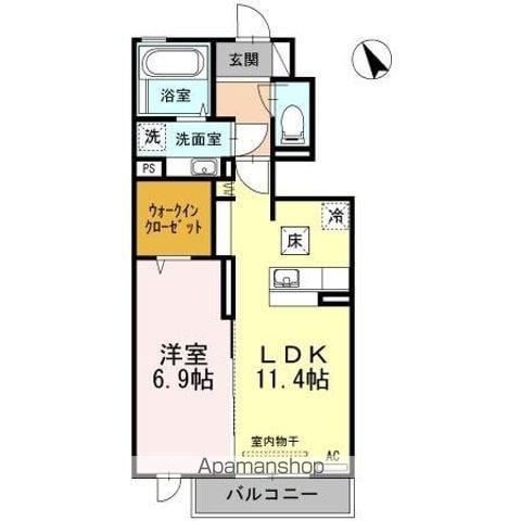 イルフトゥーロ(1LDK/1階)の間取り写真