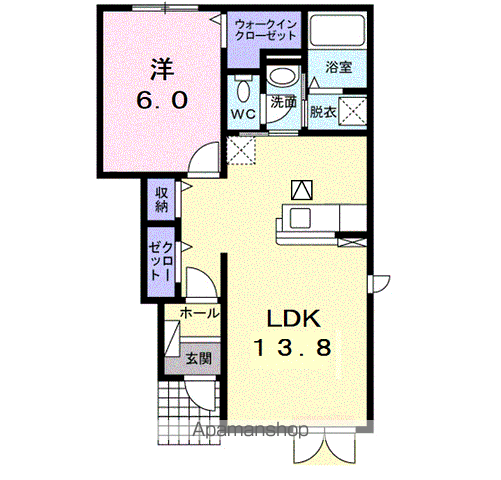 ザウバー・K3(1LDK/1階)の間取り写真