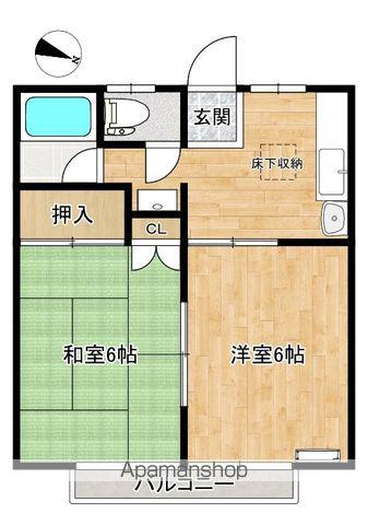 コーポ万石(2K/1階)の間取り写真