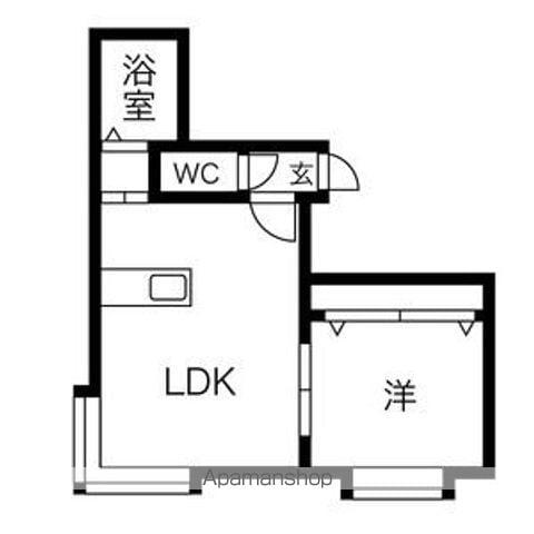 フレスノパーク月寒(1LDK/2階)の間取り写真