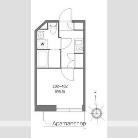 シティーウォーク練馬(1K/2階)の間取り写真