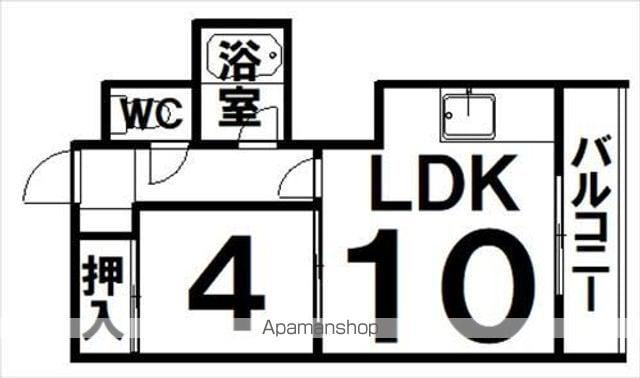 サウスコート(1LDK/4階)の間取り写真