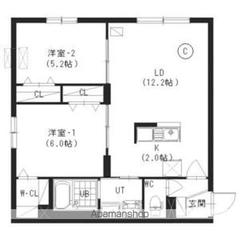 アートレータ本通(2LDK/1階)の間取り写真